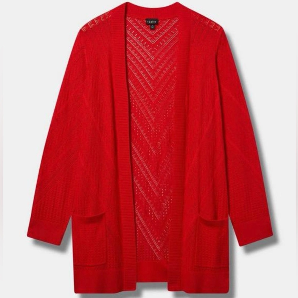 Torrid Pointelle Cardigan Open Front Sweater